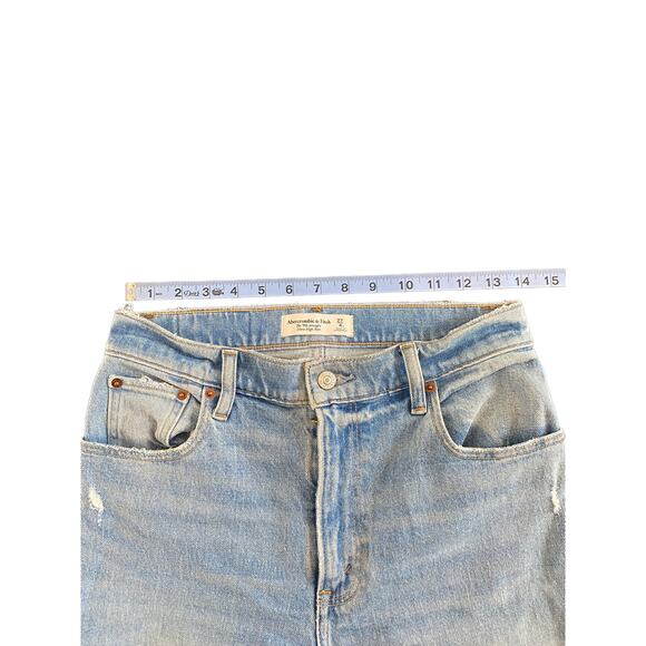 Abercrombie & Fitch Medium Wash The '90s Straight Ultra High Rise Jeans Size 4 - Picture 9 of 12